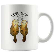 Load image into Gallery viewer, Otter Mug, Otters Holding Hands