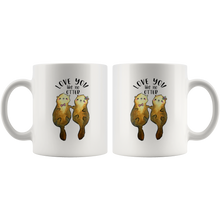 Load image into Gallery viewer, Otter Mug, Otters Holding Hands