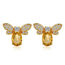 Load image into Gallery viewer, Sweet Citrine Honey Bee Earrings