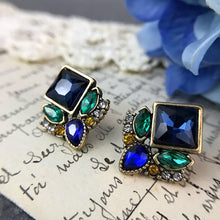 Load image into Gallery viewer, Beautiful Blue Deco Earrings