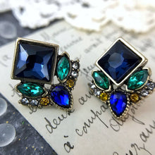 Load image into Gallery viewer, Beautiful Blue Deco Earrings
