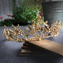 Load image into Gallery viewer, Golden Coral Mermaid Crown
