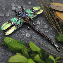 Load image into Gallery viewer, Drama at Dawn Dragonfly Brooch