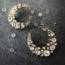 Load image into Gallery viewer, Crescent Moon Dazzle Earrings