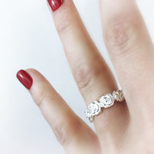 Load image into Gallery viewer, Silver Rose Garland Ring