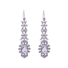 Load image into Gallery viewer, Silver Sparkly Drop Earrings