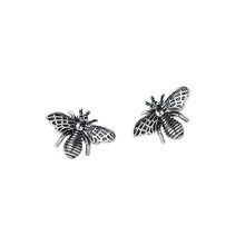 Load image into Gallery viewer, Silver Bee Stud Earrings