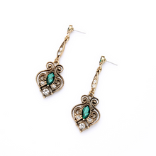 Load image into Gallery viewer, Swirling Emerald Sea Earrings