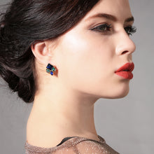 Load image into Gallery viewer, Beautiful Blue Deco Earrings