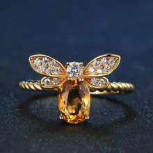 Load image into Gallery viewer, Sweet Citrine Honey Bee Ring