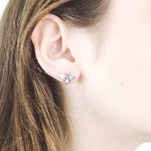 Load image into Gallery viewer, Silver Bee Stud Earrings