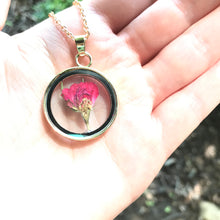 Load image into Gallery viewer, Real Dried Rose Pendant Necklace