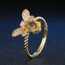 Load image into Gallery viewer, Sweet Citrine Honey Bee Ring
