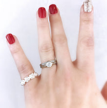 Load image into Gallery viewer, Silver Rose Garland Ring