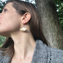 Load image into Gallery viewer, Golden Ginkgo Leaf Earrings