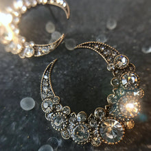 Load image into Gallery viewer, Crescent Moon Dazzle Earrings