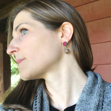 Load image into Gallery viewer, Faux Ruby Retro Tiger Earrings