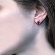 Load image into Gallery viewer, Red Garnet Earrings