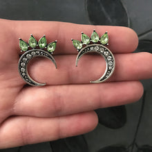 Load image into Gallery viewer, Green Grows on the Moon Earrings