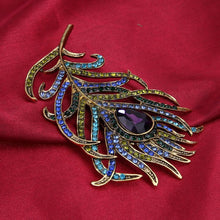 Load image into Gallery viewer, Pretty Peacock Plume Pin