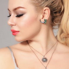 Load image into Gallery viewer, Green Grows on the Moon Earrings