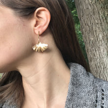 Load image into Gallery viewer, Golden Ginkgo Leaf Earrings