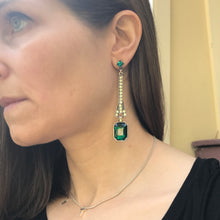 Load image into Gallery viewer, Long Green Retro Earrings