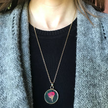 Load image into Gallery viewer, Real Dried Rose Pendant Necklace