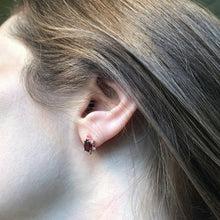 Load image into Gallery viewer, Red Garnet Earrings