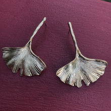 Load image into Gallery viewer, Golden Ginkgo Leaf Earrings