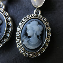 Load image into Gallery viewer, Blue Cameo Earrings