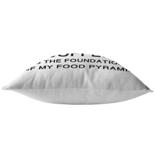 Load image into Gallery viewer, Coffee is the Foundation of My Food Pyramid Pillow