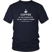 Load image into Gallery viewer, Coffee Is The Foundation Of My Food Pyramid Shirt