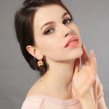 Load image into Gallery viewer, Pretty in Peach Enamel Earrings