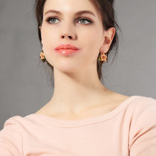 Load image into Gallery viewer, Pretty in Peach Enamel Earrings