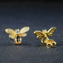 Load image into Gallery viewer, Sweet Citrine Honey Bee Earrings