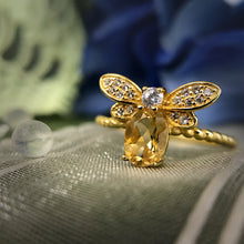 Load image into Gallery viewer, Sweet Citrine Honey Bee Ring