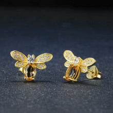 Load image into Gallery viewer, Sweet Citrine Honey Bee Earrings