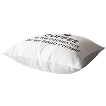 Load image into Gallery viewer, Coffee is the Foundation of My Food Pyramid Pillow