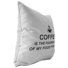 Load image into Gallery viewer, Coffee is the Foundation of My Food Pyramid Pillow