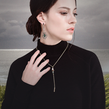 Load image into Gallery viewer, Swirling Emerald Sea Earrings