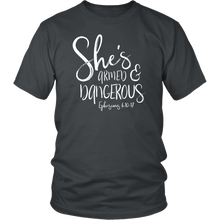Load image into Gallery viewer, She's Armed and Dangerous T-Shirt