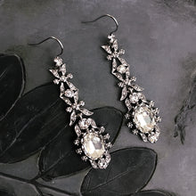 Load image into Gallery viewer, Silver Sparkly Drop Earrings