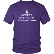 Load image into Gallery viewer, Coffee Is The Foundation Of My Food Pyramid Shirt