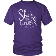 Load image into Gallery viewer, She's Armed and Dangerous T-Shirt